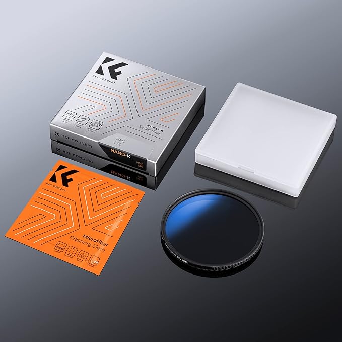 K&F Concept 37mm Circular Polarizer Filter Ultra-Slim 18 Multi-Coated Optical Glass Circular Polarizing Filter for Camera Lenses with Cleaning Cloth (K Series)