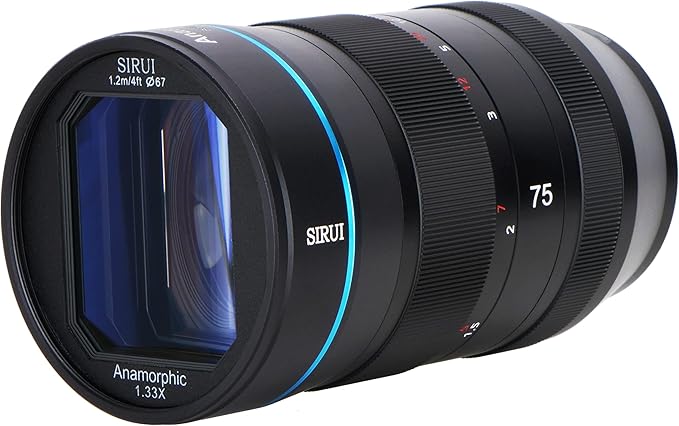 SIRUI 75mm F1.8 1.33X S35 Anamorphic Lens for L Mount, Blue Flare