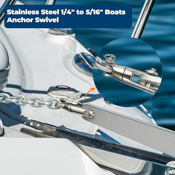 Anchor Rope Chain Rode for Boat Windlass, 1/2" Anchor Line 150ft with 1/4" G4 Hot-Dipped Galvanized Anchor Chain 15ft and Swivel Connector Kit