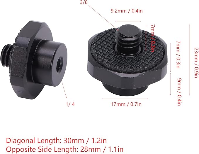 Tripod Mount Adapter, 1/4 Female to 3/8 Male Threaded Tripod Screw Adapter Camera Mount Screw for Camera Monitor, Tripod, Mount