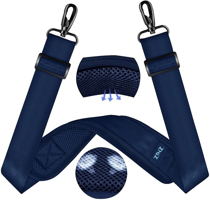 ZINZ 60" Universal Bag Strap with Ultra-thick Fixed Breathable Pad Adjustable Heavy-duty Shoulder Strap for Laptop Crossbody Luggage Gym Camera Bag and more -D01B01