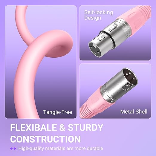 FIFINE XLR Microphone Cable, Male to Female 5.9ft Short XLR Microphone Cord for Studio Recording, Compatible with AM8P,K688P for Podcast Streaming-L9CP