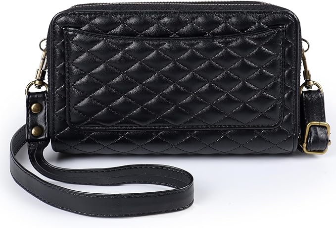 Harryshell Compatible with Samsung Galaxy S26 Plus Case Wallet Multi Zipper Detachable Removable Cover Purse with Card Slots Holder Mirror Crossbody Strap (Compatible with Magsafe - Black)