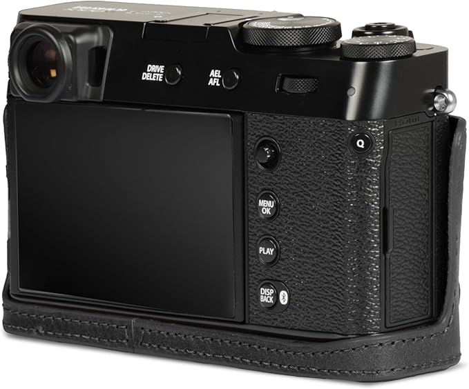 Mega Gear Genuine Leather Camera Case for Fujifilm X100VI - Stylish and Protective - Black
