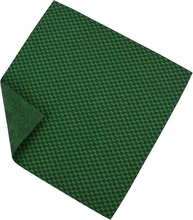 Microfiber Cleaning Cloths Roll 50-Pack Reusable Paper Towels for Car Wash Supplies Ultra Absorbent Kitchen Dish Rags House Window Cleaning Cloths Lint Free Tear away (Emerald-Green checkered pattern)