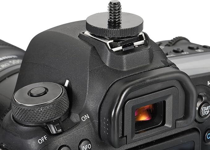 PATIKIL 1/4"-20 Camera Hot Shoe Mount, 2 Pack Flash Cold Shoe Mount Tripod Screw Adapter for DSLR Rig, Black