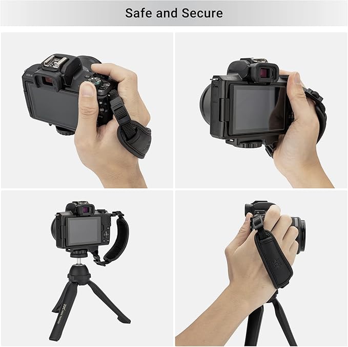 JJC Camera Hand Grip Strap for Canon EOS R8 R10 R7 R5 C R6 Mark III II R RP 90D 5DM4 Rebel T7 T8i T7i T6i T6 SL3 4000D Sony A6700 ZR Z30 Coolpix P950 P900 for Panasonic Lumix GX85 G85 GH4 G100 FZ80