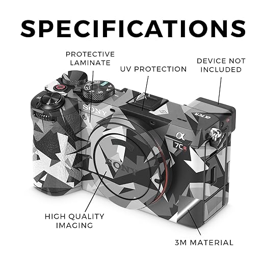 Camera Skin Compatible with Sony Alpha 7CR Camera (2023) - Mono Camo - Premium 3M Vinyl Protective Wrap Decal Cover - Easy to Apply | Crafted in The USA by MightySkins