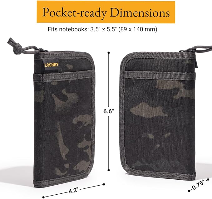 LOCHBY® Pocket Journal | Tomoe River 3.5" x 5.5" Notebook | Waxed Canvas | Ideal for Travelers & Daily Use, Fits Field Notes, Moleskine Cahier