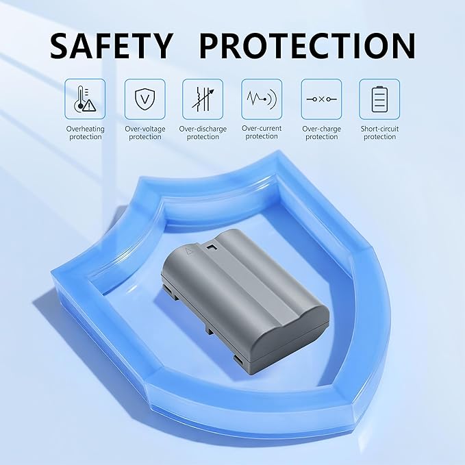 1-Pack 2600mAh High Capacity Replacement Battery for EN-EL15/EN-EL15B/EN-EL15C with Type-C Direct Charging Port Compatible with Nikon EN-EL15 Z6 Z7 Z6iii Z7ii Zf D500 D7000 D800 D850 Camera