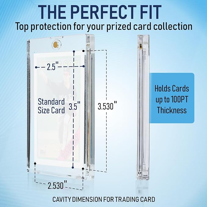 Premium 35PT - 360PT Magnetic Card Holder Case | Magnetic Trading Card Holder, Pro Sports, Football, Basketball, Baseball, MTG & TCG U-V Hard Protectors With Ultra Clear Design Display For Collectors.