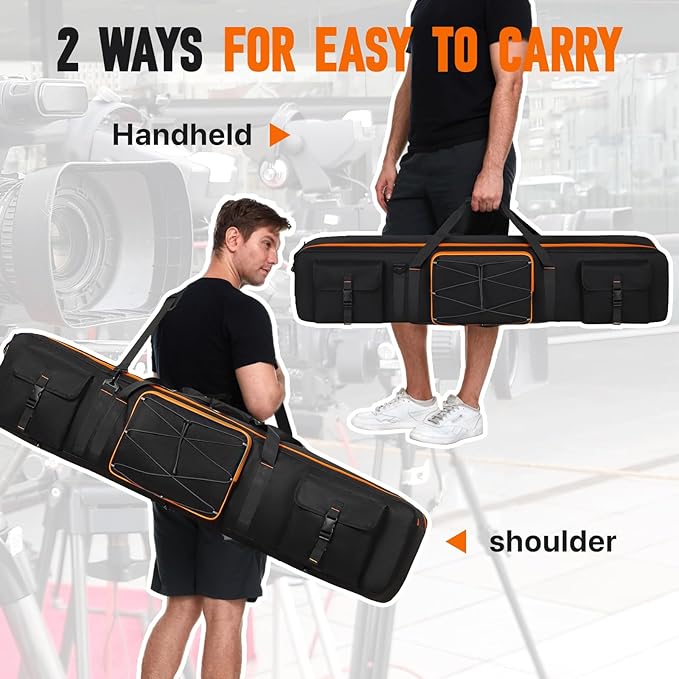 Tripod Carrying Case,50 Inch Tripod Light Stand and Photography Lighting Kit Bag,Photo Studio Equipment Large Carrying Bag with Removable Padding,for Tripods,Monopods,Speaker Stands,Mic Stand