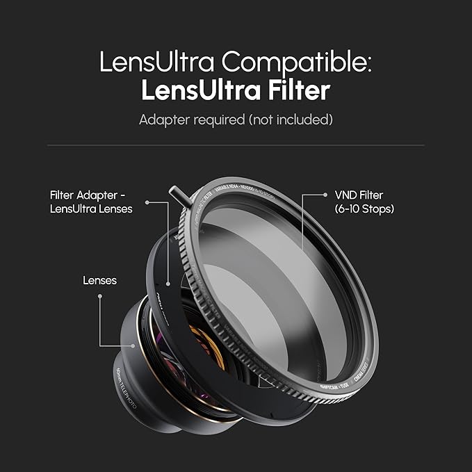 ShiftCam 72mm Magnetic Variable ND (VND) Filter 6-10 Stop – Rotating Dial for Cinematic Outdoor Shoot – Pro Exposure Control for iPhone & Android – Compatible with LensUltra