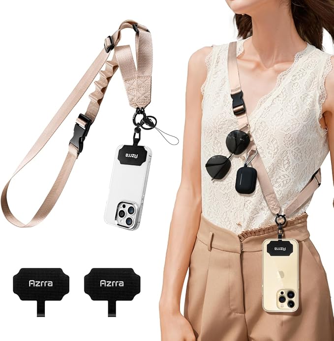 Azrra Adjustable Crossbody Phone Lanyard: Universal Crossbody Phone Strap Adjustable Cell Phone Lanyard for iPhone Samsung