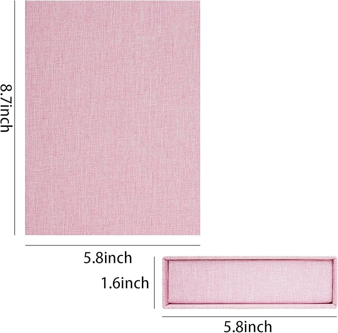 Cherrich 5x7 Photo Storage Box, Premium Linen Memory Box for Photos, Pictures, Certificates, Scrapbooking Supplies & Jewelry - Portable, Stackable Organizer for Home, Crafters & Collectors