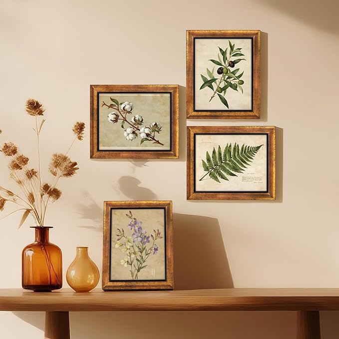 XUANLUO 8x10 Picture Frames Set of 4 Rustic Retro Photo Frame with HD Plastic Cover for Wall Mount and Tabletop Display Family Friends Wedding Gift