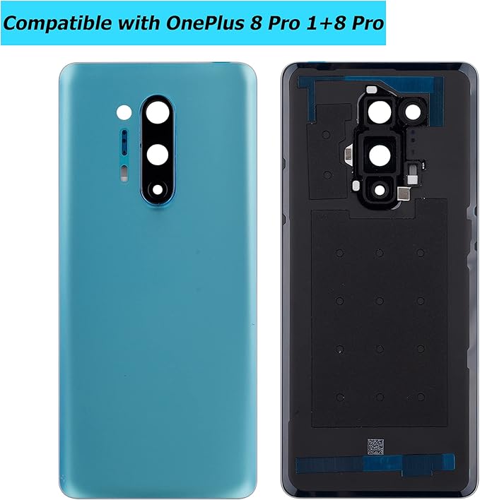 Battery Back Door Kompatibel for OnePlus 8 Pro 1+8 PRO IN2023 IN2020 IN2021 IN2025 Glacial Green Rear Glass Cover Parts with Camera Lens…
