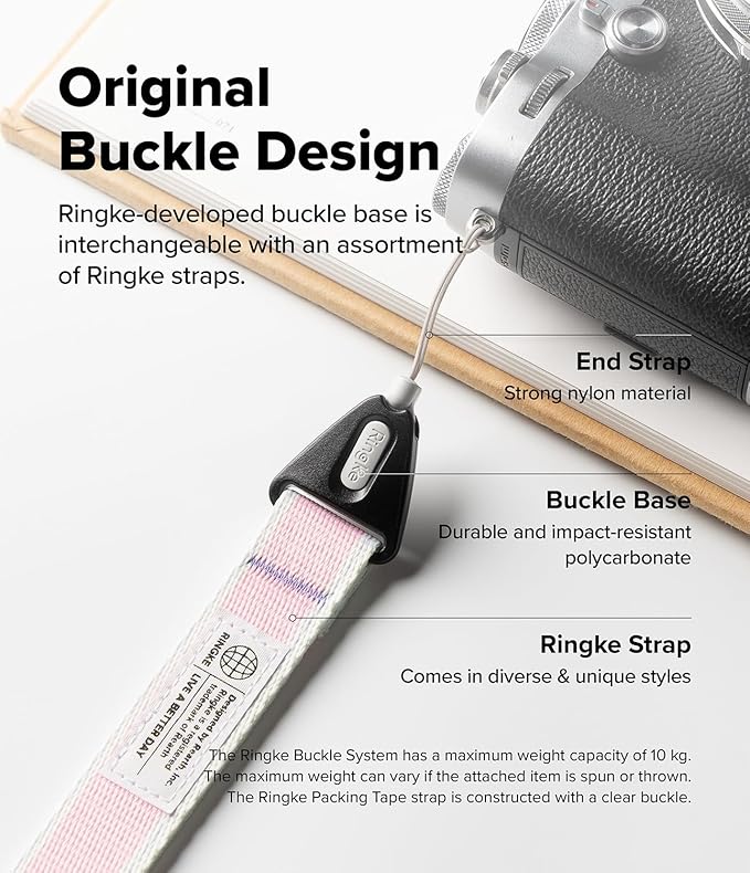 Ringke Hand Strap [Adjustable Wristlet Lanyard with Sturdy String] [One-Touch Buckle] for Phone Case, Camera, Keys, USB Flash Drive, and ID Badge - Stripe Pink