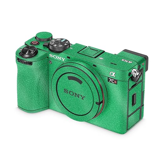 Glossy Glitter Camera Skin Compatible with Sony Alpha 7CR Camera (2023) - Solid Green - Premium 3M Vinyl Protective Wrap Decal Cover - Easy to Apply | Crafted in The USA by MightySkins