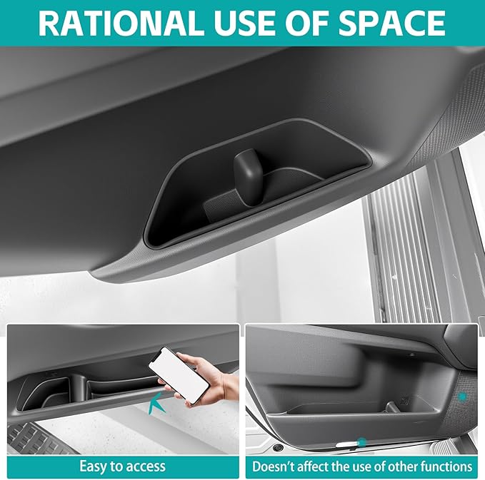 Door Side Storage Box Compatible with 2024 2025 2026 Toyota Land Cruiser Prado 250 J250 LC250 & 1958 Accessories, Front & Rear Slot Protector Liner Door Insert Organizer Tray Phone Pockets