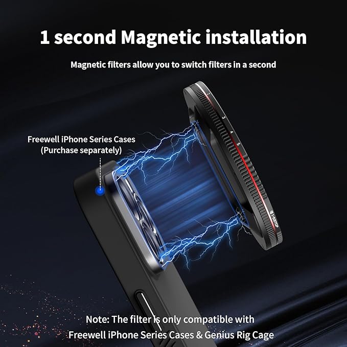 Freewell True Color VNDXMIST Variable ND (Mist Edition 1/4) 1-5 Stop Filter Compatible only with Freewell Sherpa iPhone Series Cases & Genius Rig Cage