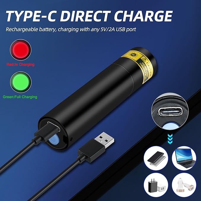 DARKBEAM UV Flashlight 395nm Light Blacklight, Mini But Powerful Woods Lamp USB-C Rechargeable, LED Ultraviolet Flashlights Pocket Pet Urine Detector for Mineral, Uranium Glass, Cured Resin