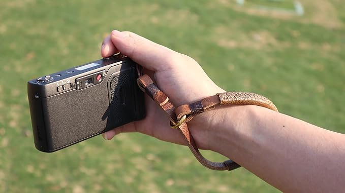 Leather Camera Wrist Strap - Handmade Top-Grain Hand Strap for Ricoh GR III/IIIx, Fuji X100VI/V, Sony RX100 VII - Thin Vintage Film Camera Cuff for Street Photography