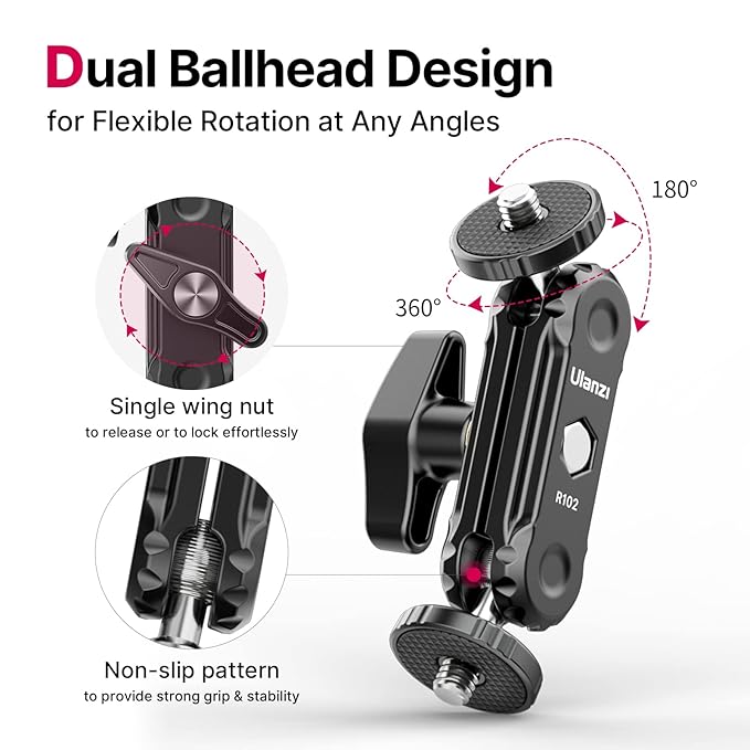 Ulanzi U Rig Pro Video Rig for iPhone, Phone Stabilizer Rig w Triple Cold Shoe Mount+ Magic Arm with Double Ballhead 1/4" Screw