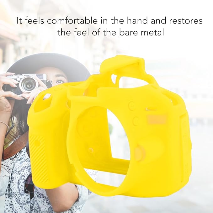 Silicone Camera Case for D3100, Rubber Housing Protective Cover Anti Shock Anti Slip DSLR Skin Cover, Full Body Detachable Cage (Yellow)