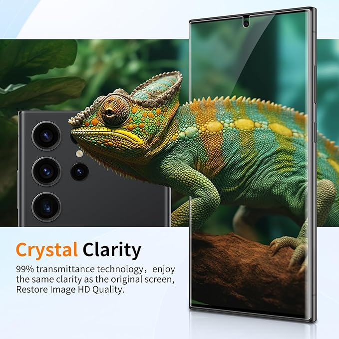 posidentists Screen Protector for Galaxy S23 Ultra, 2 Pack PET Film [Not Glass],HD Clear,Auto Dust-Elimination Installation, S22 Ultra Screen Protector [12Ft Military-Grade Shatterproof] Case Friendly