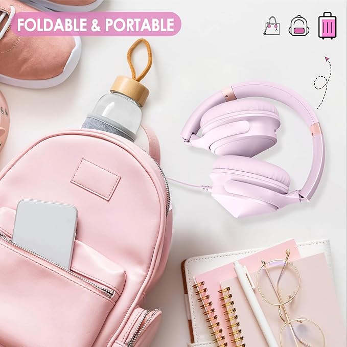 USB C Over Ear Headphones Wired, USB C Wired Headphones with Microphone, Volume Control, HD Stereo Sound, Foldable & Lightweight USB Type C Headphone