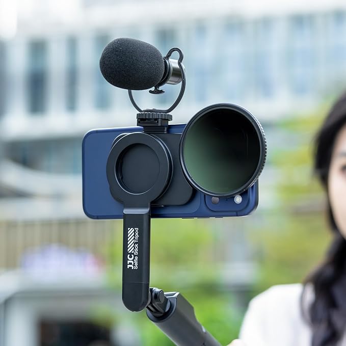 JJC 67mm ND Filter for iPhone, Magnetic Lens Filter Mount with ND2-128 Variable ND Filter Compatible with iPhone Air 17 16 15 14 Pro Max Plus with 1/4” Screw & Shoe Mount