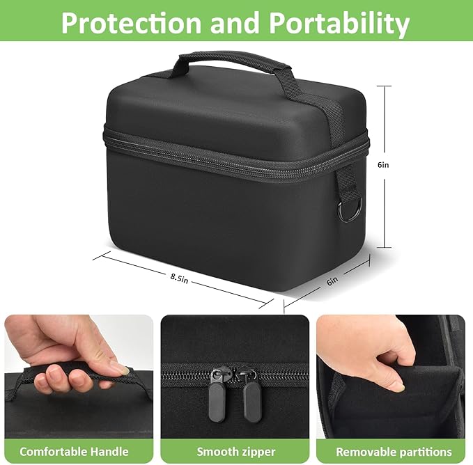 Digital Camera Case Compatible with Canon EOS Rebel T7/ 4000D/ T100 DSLR Cameras, Also for Sony Alpha a6400/ a6100/ a6700/ A6600/ a6300 Mirrorless, Holder for SD Card and More (Black)