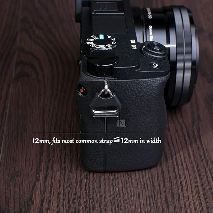 Lug Ring Camera Strap Triangle Split Ring Hook + Plastic Cap for SLR D-SLR Rangefinder Mirrorless Camera W/Round Eyelet 12mm(2 Pair)