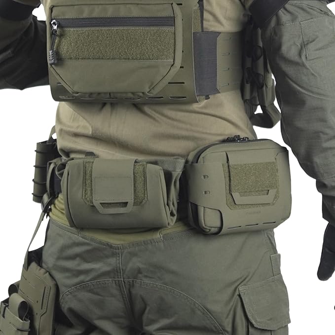 D.M.GEAR MOLLE Pouch Tactical Admin Pouch Belt EDC Tool Organizer Zippered Utility Waist Pack 8.2"x6.3"x1.2"