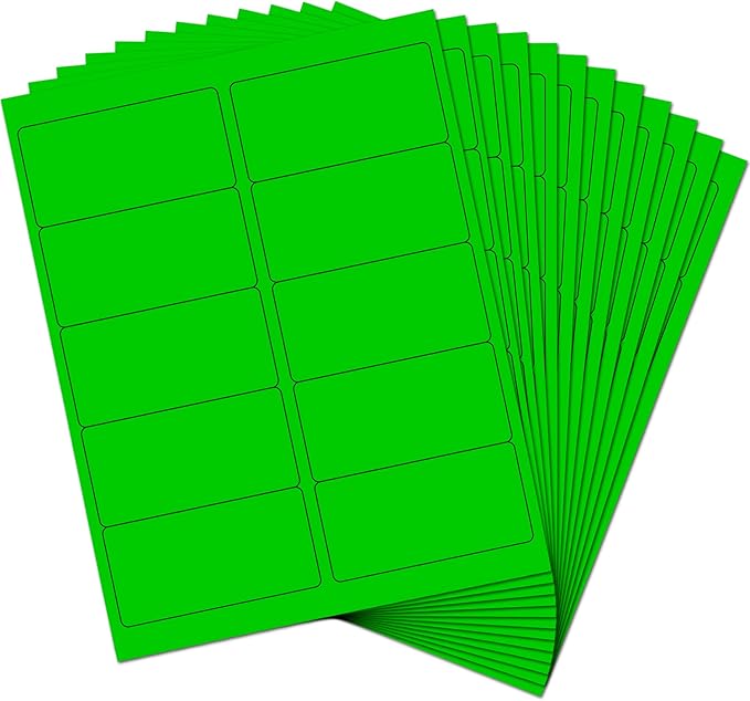 JAM PAPER Shipping Address Labels - Standard Mailing - 2 x 4 - Neon Fluorescent Green - 120/Pack
