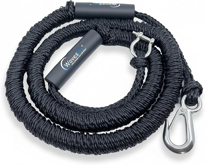WAVESRX AnchorMate Bungee Line | Boat Bungee Dock Lines for Boats, PWCs & Kayaks | Absorbs Shock from Swells & Wind, Prevents Anchor Dislodging | Perfect for Anchoring, Mooring & Tethering