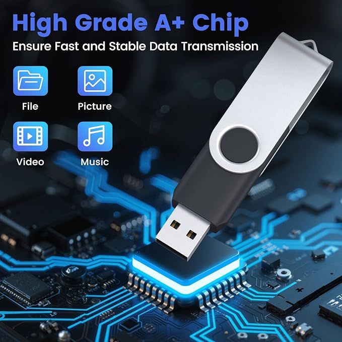 ABLAZE 500 Pack Bulk USB Flash Drives, Wholesale USB 2.0 Thumb Drives 128MB/1GB/2GB/4GB/8GB/16GB/32GB, Mixed Colors, No Logo
