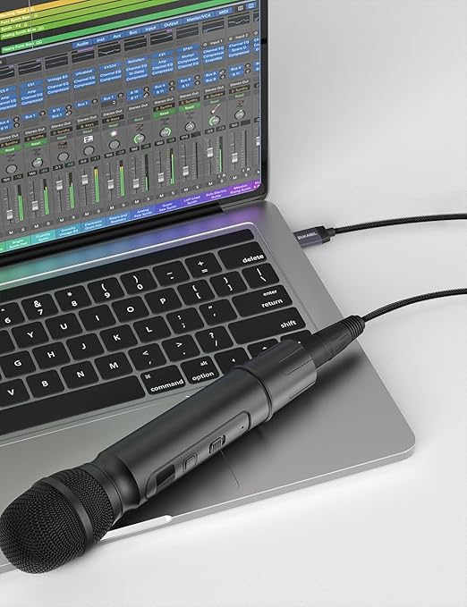 DUKABEL USB Microphone Cable, Upgraded XLR to USB-A Cable with 24bit/96KHz XLR Recording Cable for Podcasting Recording, 1.8M/6FT Mic Adapter for PC, Laptop
