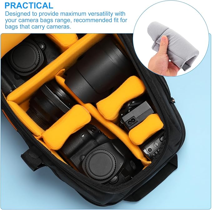 PATIKIL Camera Bag Divider, 2Pcs 6.5"x6.3"x0.55" Shockproof Camera Bag Inserts Separator Pad Protective Lens for Nikon Camera DSLR Protect Bag Organizer Universal Divider Cushion, Gray