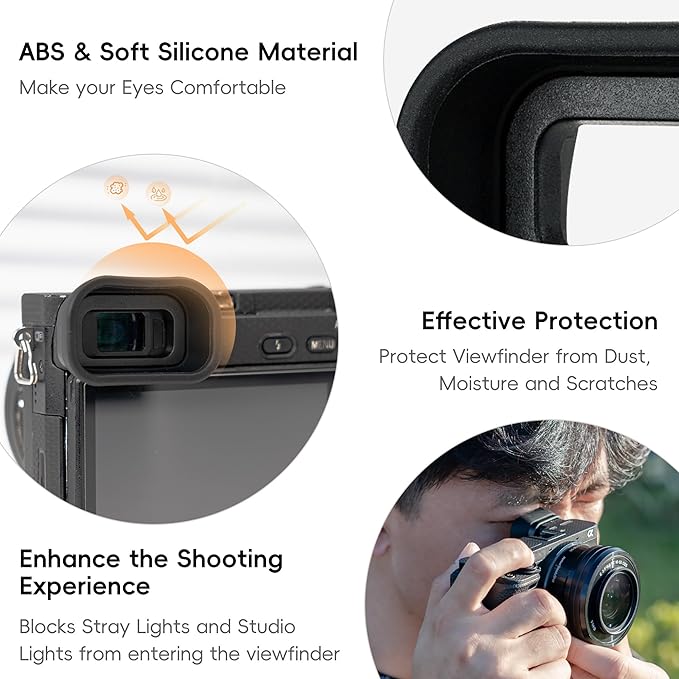 Kiorafoto Soft Silicon Camera Viewfinder Eyecup Eyepiece Eyeshade for Sony A6000 A6100 A6300 Eye Cup Protector Replaces Sony FDA-EP10