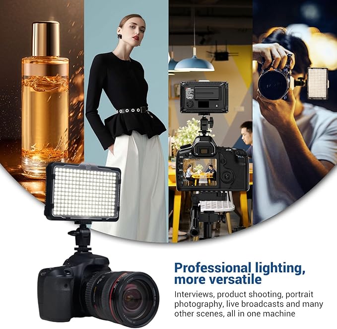 Tolifo PT-216S 13W LED Camera Light, Portable Photo Video Light CRI 95+ for DSLR Camera Camcorder/Photography Lighting/Video Recording, 2200mAh Battery Rechargeable, 5 Color Filters, Hot Shoe