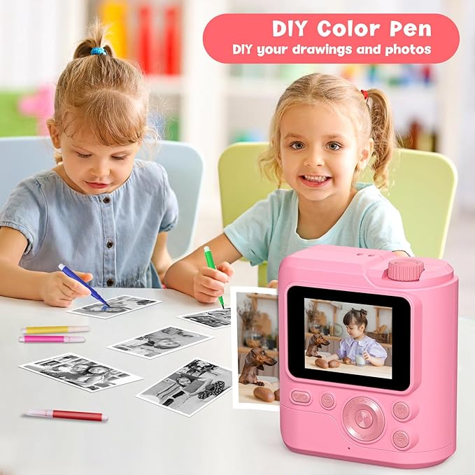 Kids Camera Gifts for Girls Boys - Christmas Birthday Xmas Gift for Girl Boy Age 3 4 5 6 7 8 9 10 11 12 Year Old - Instant Print Digital Toys Ages 3-5 6-8 8-12 Years Olds - Toddler Learning Kid Toy