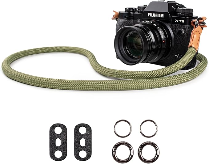 VOVMOEYA Camera Strap Rope,Camera Neck Strap Shoulder Strap for Fujifilm X100VI X100V XS20 XT5 for A6000 A6100 A6400 A6700 A7IV for Canon EOS R6 R10 for Nikon D850 D5600 D7500 - Green