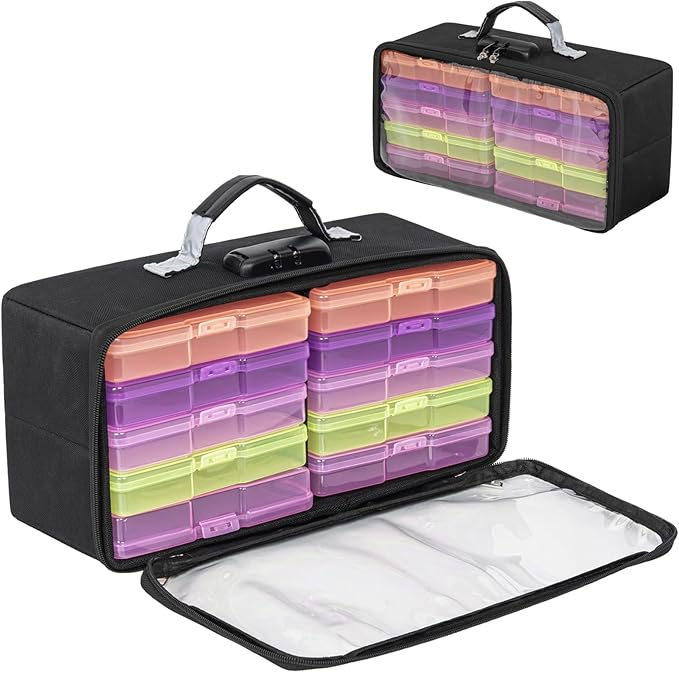 IBVIVIC Photo Storage Box with 10 Inner 4" x 6" Photo Case (Multiple Colors), Photo Box Organizer with Lock, Portable Photo Storage Containers with Transparent Cover