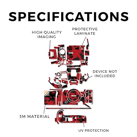 Camera Skin Compatible with Canon EOS R5 Mark II (2023) - Red Modern Camo - Premium 3M Vinyl Protective Wrap Decal Cover - Easy to Apply | Crafted in The USA by MightySkins