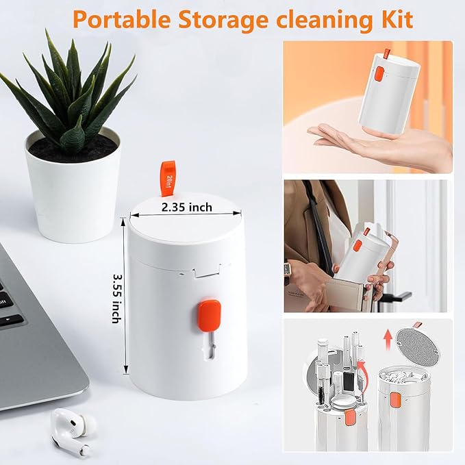 20 in 1 Multifunctional Cleaner Kit fit for Electronic Devices, Keyboard Cleaning Kit, Versatile Computer Screen Cleaning Brush Tool for Smartphone,Earbuds Camera Monitor Tablet (Black)