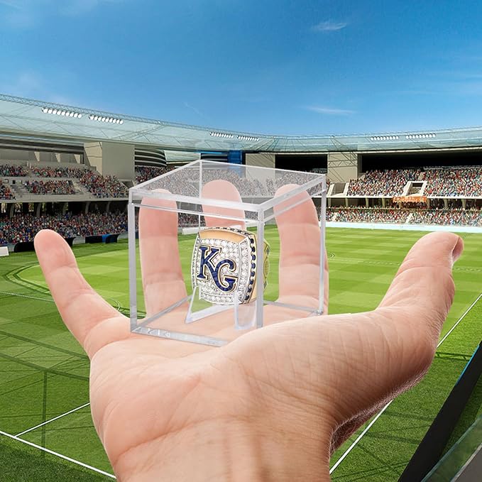 Championship Ring Display Case Clear Acrylic Ring Case Display Box for Sports Baseball Basketball Softball Football Single Ring Holder Coin Stand, 2.16 Inch