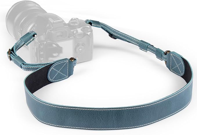 MegaGear Personalized Genuine Leather Camera Strap Custom Engraved DSLR & SLR Shoulder/Neck Strap