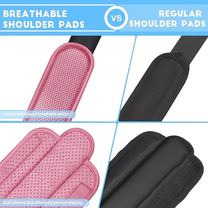 ZINZ 2-Pack Universal Shoulder Pad with Ultra thick Cushion for Bag Luggage Bag Crossbody, Plus Long & Anti-Slip & Breathable,Pink-2Pack